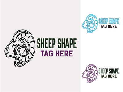 Sheep Shape Logo animal branding business emblem fantasy logo logo dune mutton pets shape sheep vector