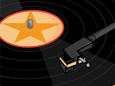 Needle Drop 33rpm illustration record turntable vector vinyl