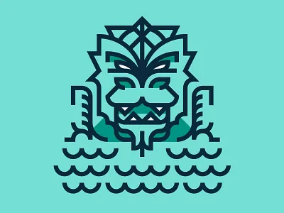 Sea Monster blue dragon gyarados nessy sea simple thicklines water