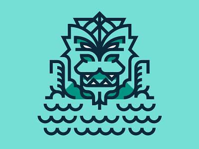 Sea Monster blue dragon gyarados nessy sea simple thicklines water