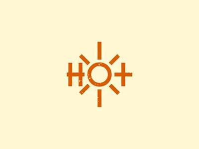 HOT D%#N! hot logo summer sun