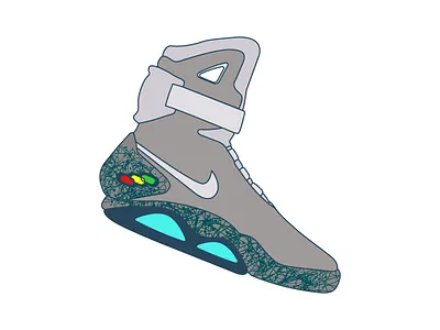 Nike Air Mag 01 air back future hype mag marty mcfly nike shoe the to vector