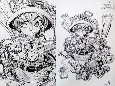5. Steampunk Explorer explorer inktober inktober2016 steampunk
