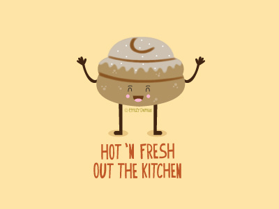 Hot n' Fresh cinnamon roll illustration illustrator r kelly roll vector