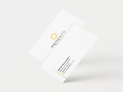 Memento Business Card branding business card card elegant film gold logo minimal photo photography stationary