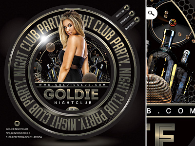 Nightclub Party bar club dj drinks flyer gold mixing music night nightclub party square