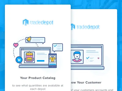 Inventory Management Apps Onboarding ecommerce icon illustration inventory material design onboarding sale vector walktrough wholesale