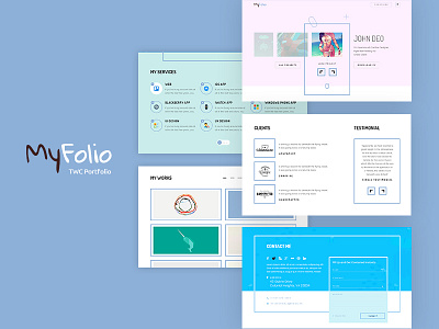 Portfolio creative line style portfolio ui ux web design