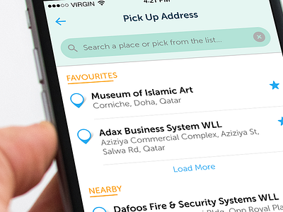 Pickup/Address list address favourites icons iphone iphone 7 listing pickup search