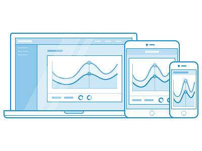 Responsive Dashboard Graphic chart dashboard desktop illustration phone tablet