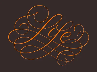 Life 1 copperplate flourish lettering