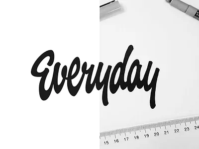 Everyday calligraphy custom everyday hand lettering hand writing lettering logo logotype sketch typerface typography vector