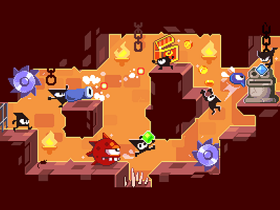 KoT pixelbanner 8bit banner game gamedev king of thieves lowbit mockup pixelart platformer retro zeptolab