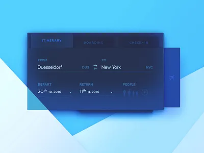 Flight Search – Hyper Blue airline blue check in dailyui flight plane search ticket ui ux