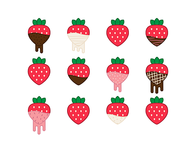 Day 4: Dozen chocolate strawberries drips food fruit illustrator strawberries sweets vector