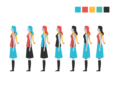 Character Variations character color style vector