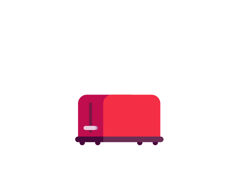Toaster animation animation breakfast cartoon cute face flat kitchen motion toast toaster vector