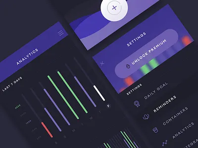 Water Intake App Concept app application ios ui user interface water intake