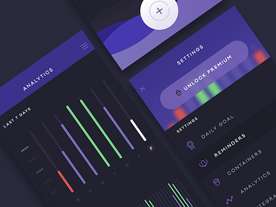 Water Intake App Concept app application ios ui user interface water intake