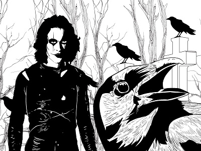 The Crow black brandon inks lee noir the crow vector white