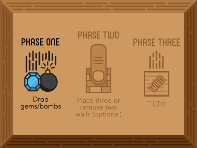 Wild Tilt Phases bomb dice digital board game gem wall