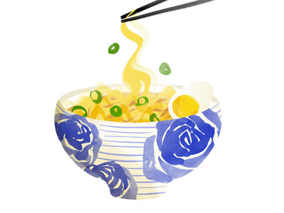 The 100 Day Project - 100 Days of Cookbook Spots bowl cookbook food illustration illustration noodles ramen