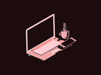 Coffee Time cactus coffee iphone iso isometric laptop phone