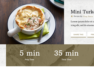 Recipe Card blog recipe star texture time ui