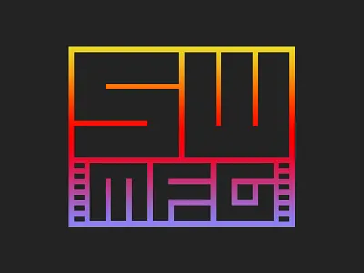 Stacked branding design for good gradient logo text type