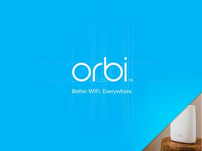 Orbi Logo Design blue lifestyle logo netgear orbi process simple sketch