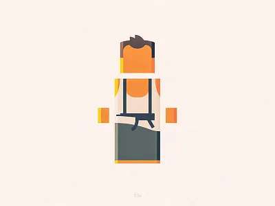 John Mcclane anybuddy character design diehard flat geometric minimal