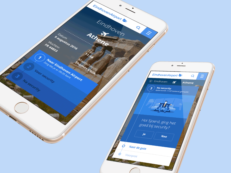 Easy Traveling airport app eindhoven flight mobile netherlands service ui