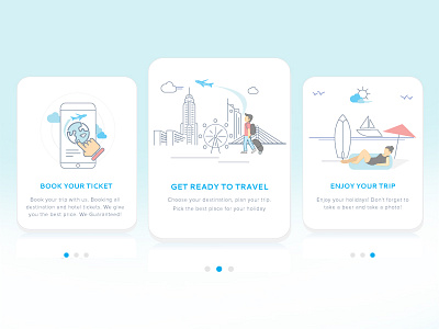 App Onboarding - Travel & Trip Booking app development app onboarding booking icons illustrations iphone splash travel trip ui