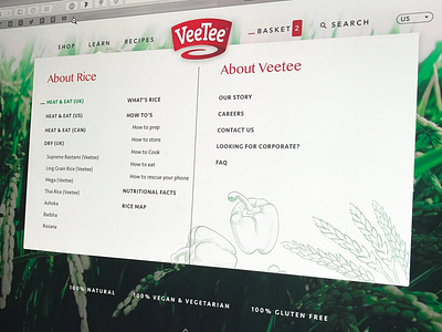 Mega-menu full width grid layout landing page menu minimal plant products typography ui ux web website