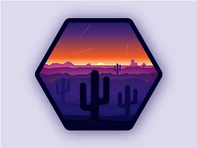 Desert Badge badge gradient illustration