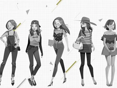 Street snap fashion，illustration