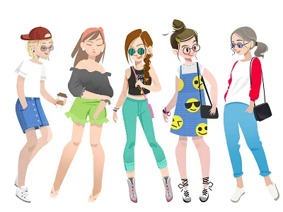 Street snap2 fashion，illustration