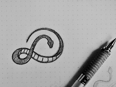 D Snake d drawing letter logo monogram paper serpent sketch snake