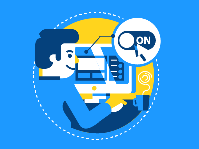 App tutorial illustration 2 app art blue design flat lines minimalis print tech tutorial vector yellow