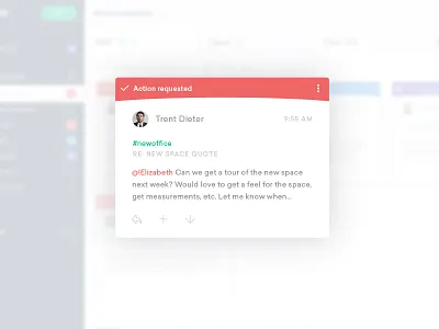 Action Request Card card icon interface product prototype ui ux web app