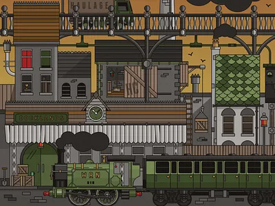 Railyard affinity affinitydesigner city dock rail train vector wildish