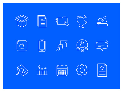 blue iconset blue icons iconset job line icons