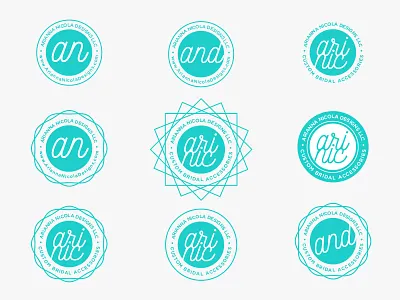 Arianna Nicola Design badges an and arianna badge logo stamp
