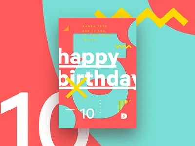 Danka — 10th Anniversary 1 anniversary birthday colors flat illustration print
