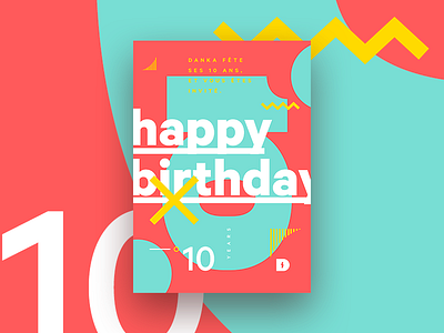 Danka — 10th Anniversary 1 anniversary birthday colors flat illustration print