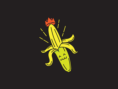 Banana King banana character cute design food fun icon illustration king vector