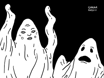 Scary And Scared Ghost artsy black and white digitalart ghost photoshop scary tablet wacom weird