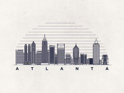 ATL atlanta city illustration illustrator monoline skyline