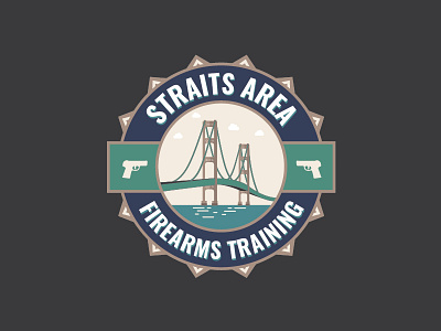 Firearm Training badge bridge firearm gun illustration illustrator logo safety training