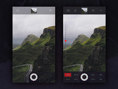 Photo App - Camera app camera clean dark designer ios photo shutter slider ui